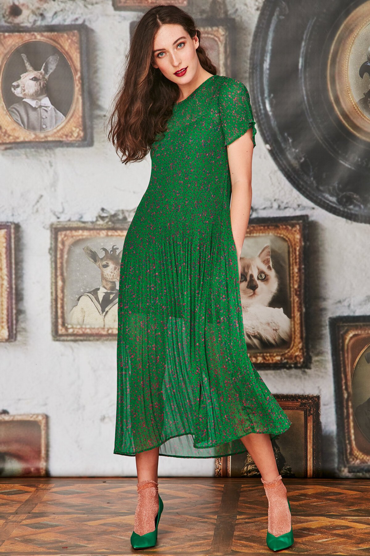 Whistles jungle 2024 cat green dress