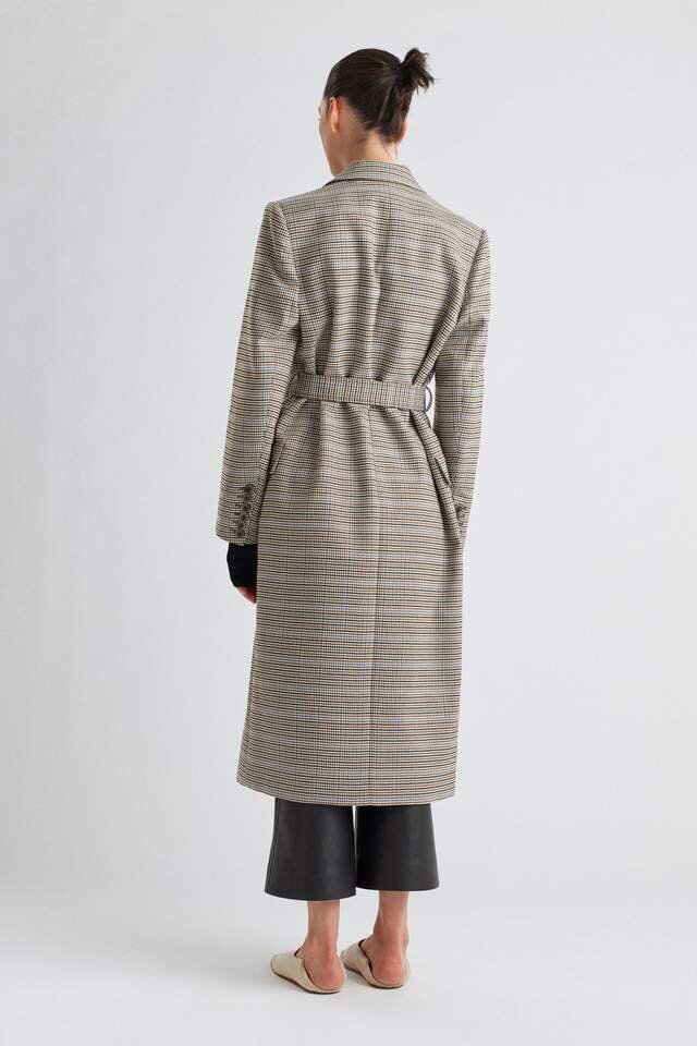 Whistles penelope belted check clearance coat