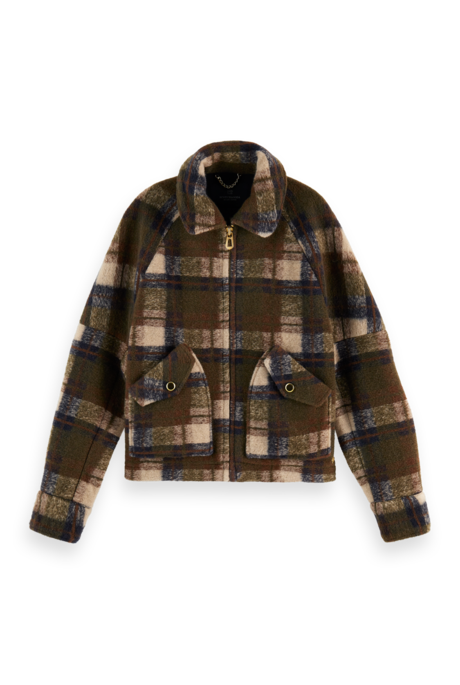 Scotch and Soda SHORT WOOL CHECK JACKET