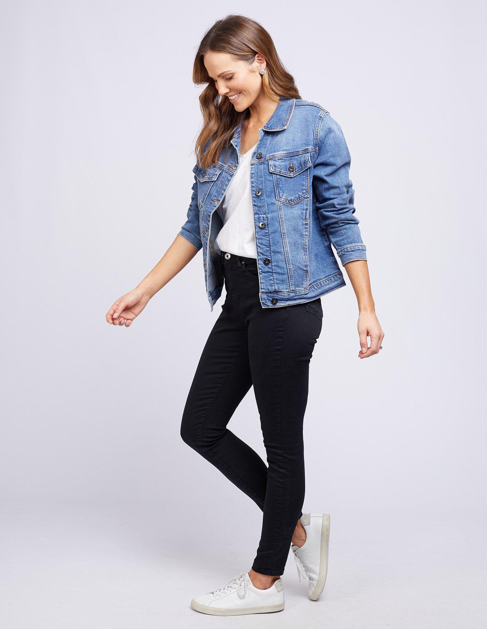 Womens denim clearance jacket nz