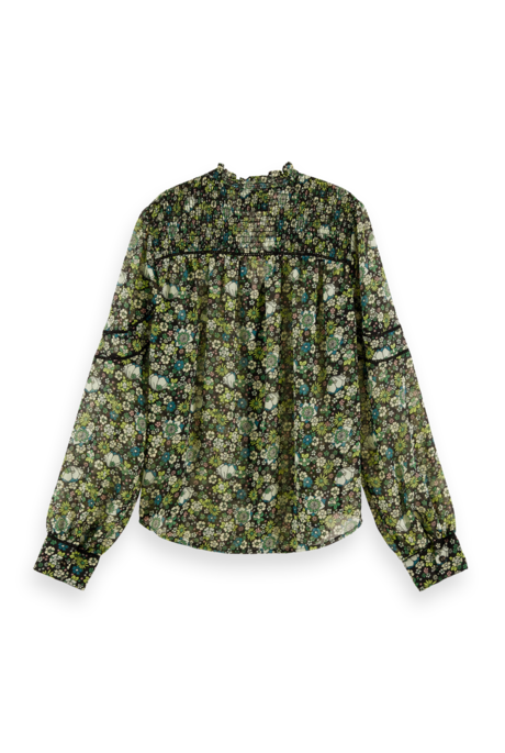 Scotch and Soda PRINTED SMOCKED SHEER Shirt - Brand-Scotch and Soda ...