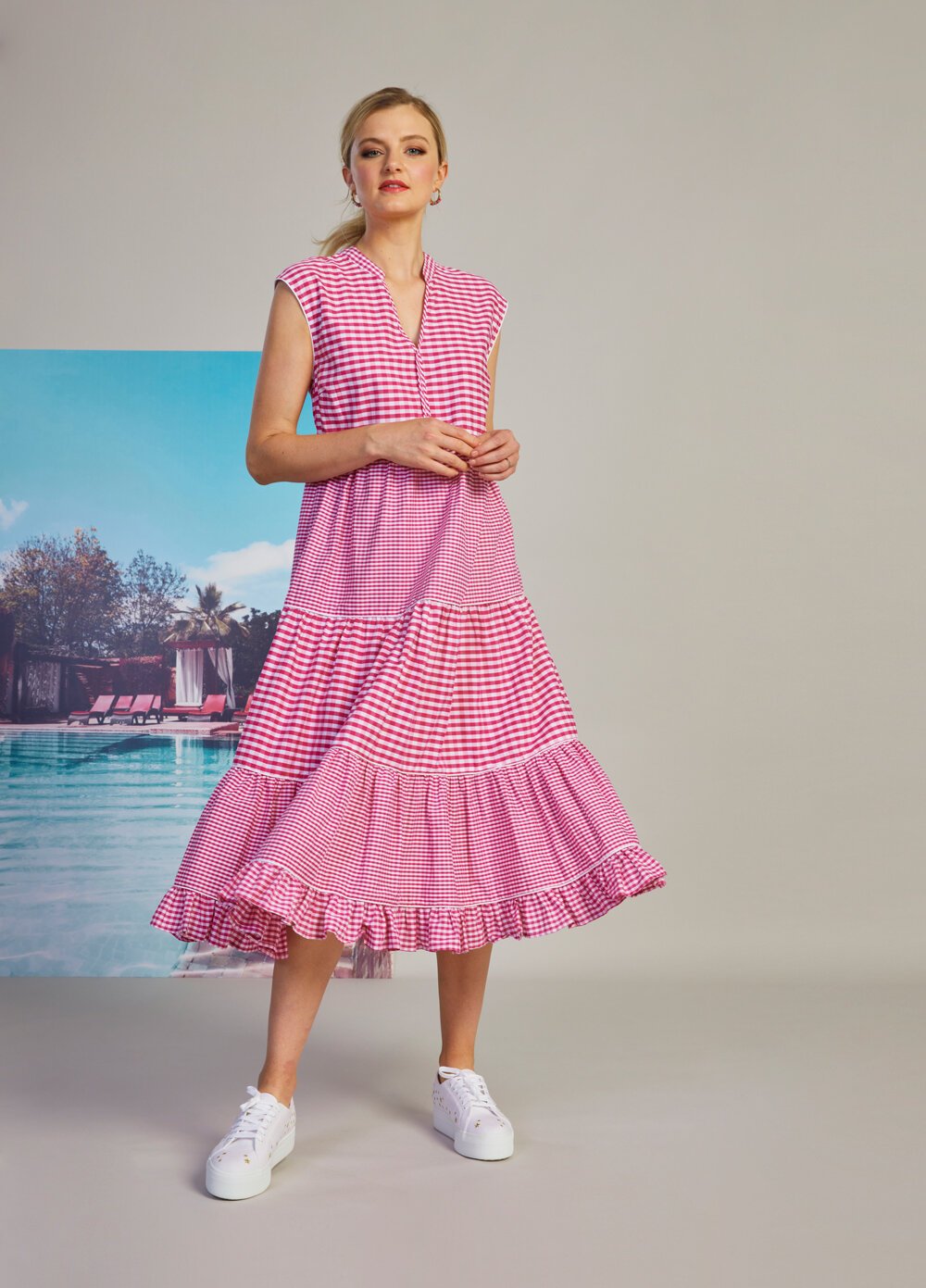 Gingham dress clearance nz