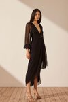 Shona Joy PLUNGED LONG SLEEVE MIDI Dress