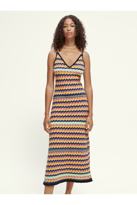 Scotch and Soda KNITTED STRIPED MIDI Dress