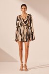 Shona Joy KORI SILK WRAP MINI Dress