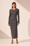 Shona Joy BEAU GATHERED L/S Midi Dress