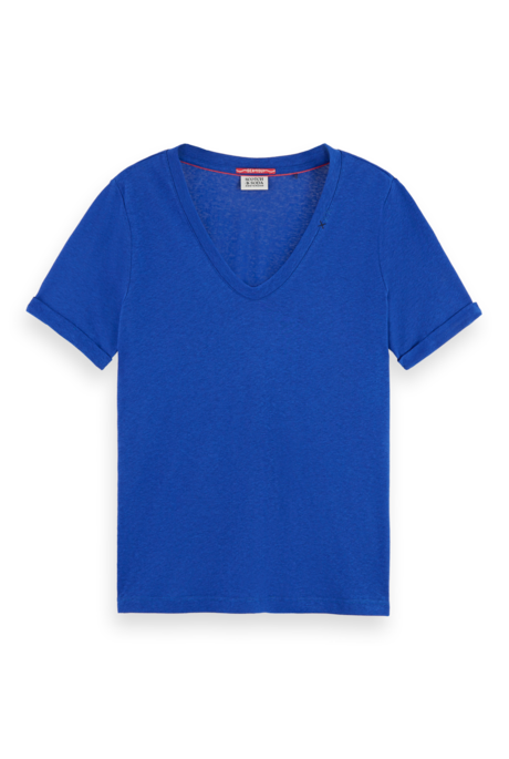 Scotch and Soda EMBROIDERED V NECK T-Shirt