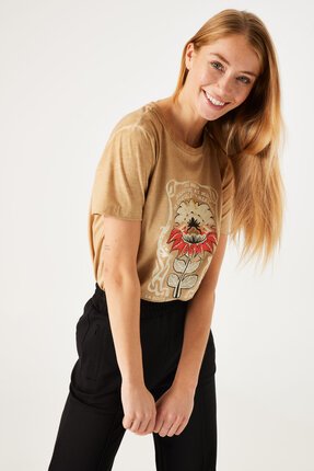 Garcia GOLD PRINT Tee-tops-Diahann Boutique