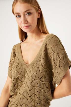 Garcia KHAKI Pullover-tops-Diahann Boutique