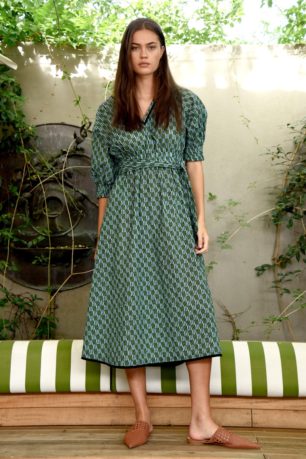 Green check dress best sale