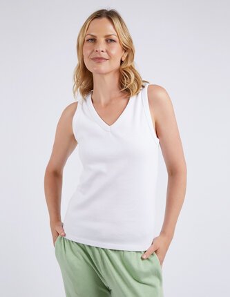 Elm RIB VEE Tank-tops-Diahann Boutique