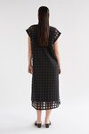 Elk BLACK GRID BURNOUT MIDI Dress