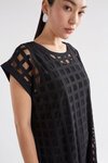 Elk BLACK GRID BURNOUT MIDI Dress