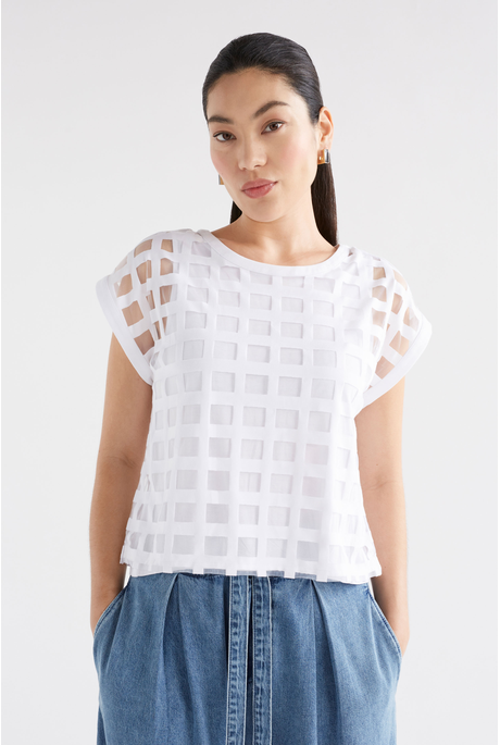 Elk WHITE GRID BURNOUT Top