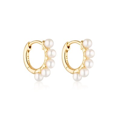 Linda Tahija WAKE PEARL HUGGIE Earrings-accessories-Diahann Boutique