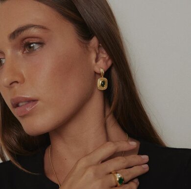 Zahar KINNY Earrings [Green]-accessories-Diahann Boutique