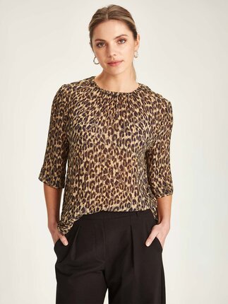 Sills GISELE LEOPARD Blouse-tops-Diahann Boutique