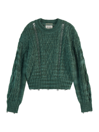 Scotch and Soda DISTRESSED CABLE Jumper-jumpers-Diahann Boutique